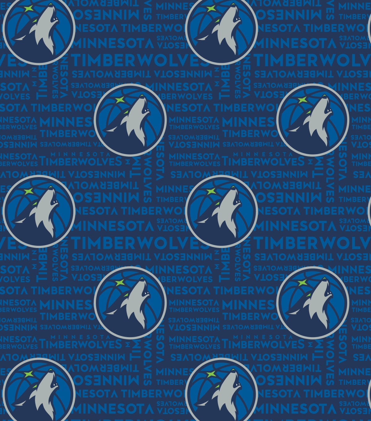 Minnesota Timberwolves Toss Wordmark NBA Fleece Fabric