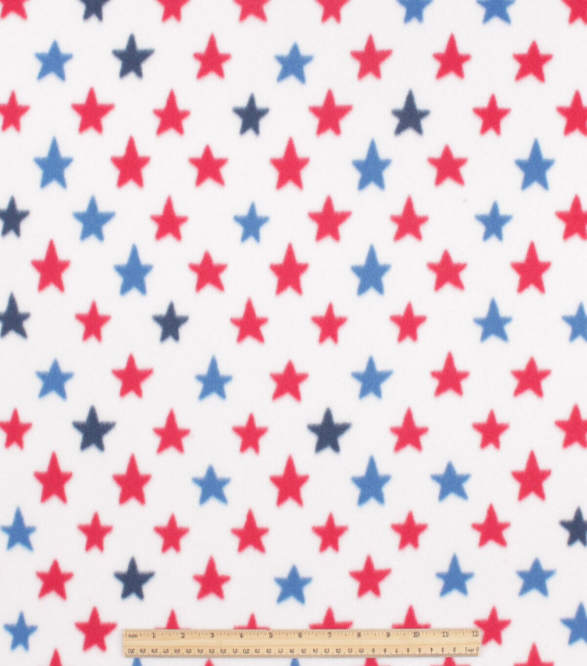 Patriotic Star Blizzard Prints Fleece Fabric
