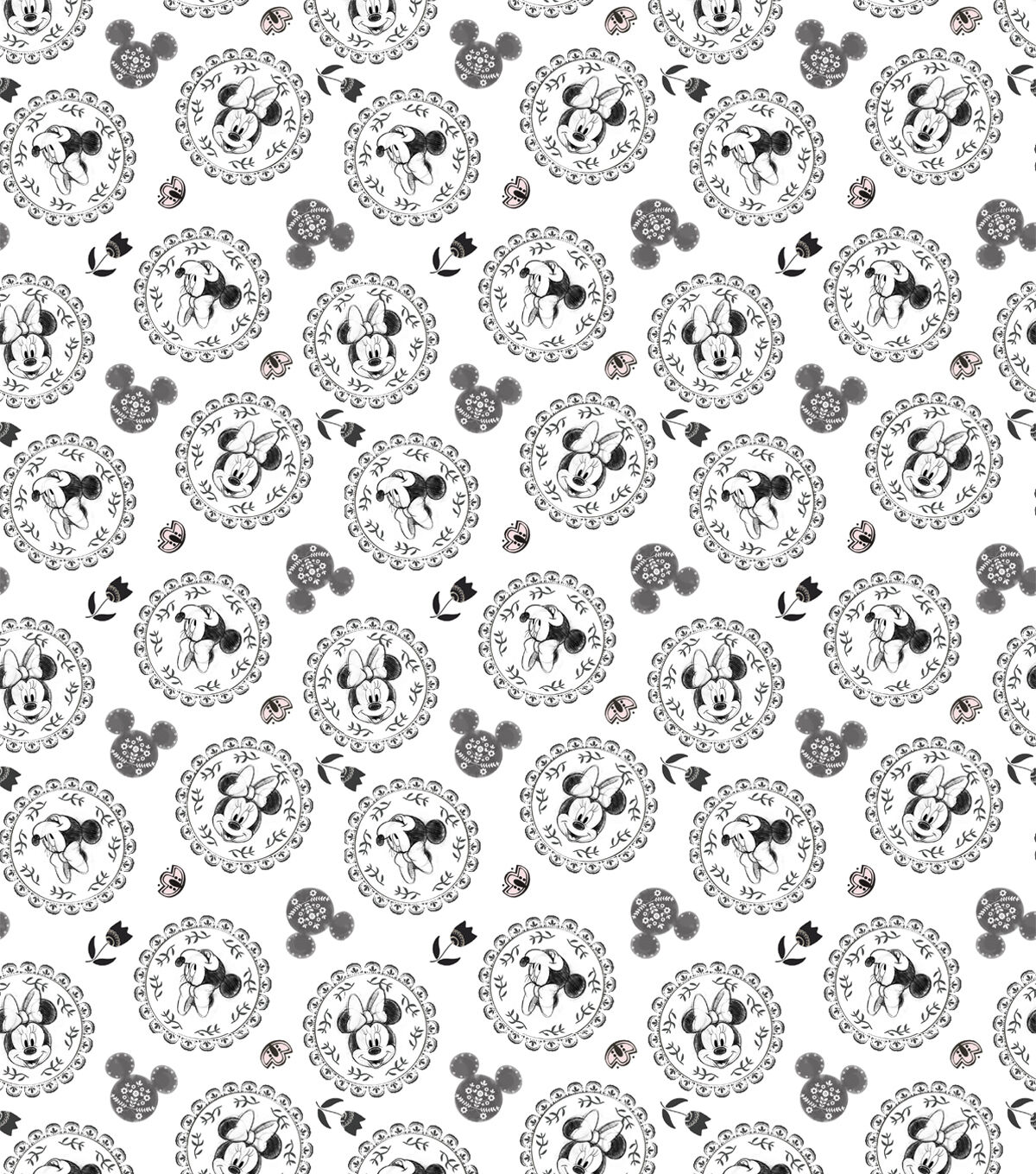 Minnie Medallion Floral Disney Cotton Fabric