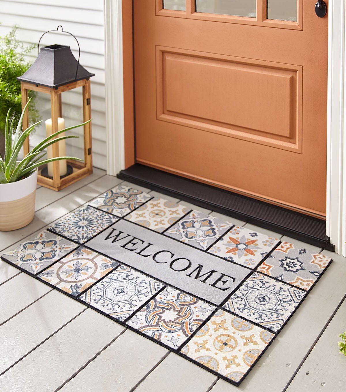 Patina Tiles Doormat Gray 1'11