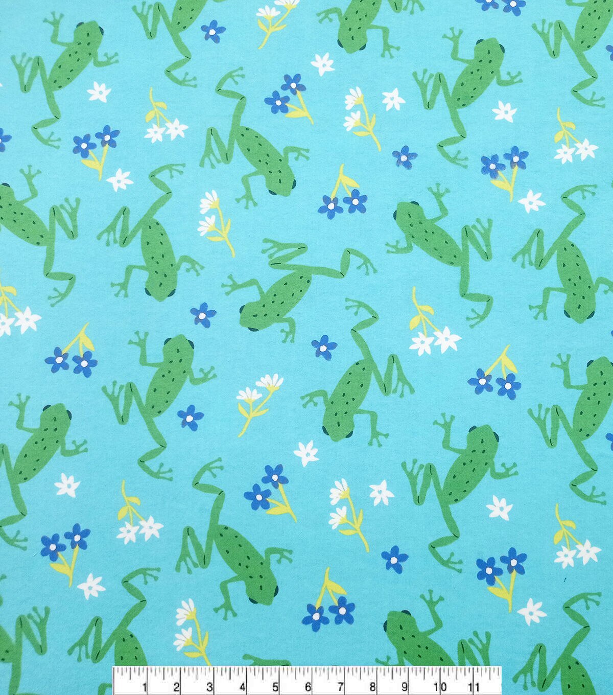 Green Jumping Frogs Super Snuggle Flannel Fabric
