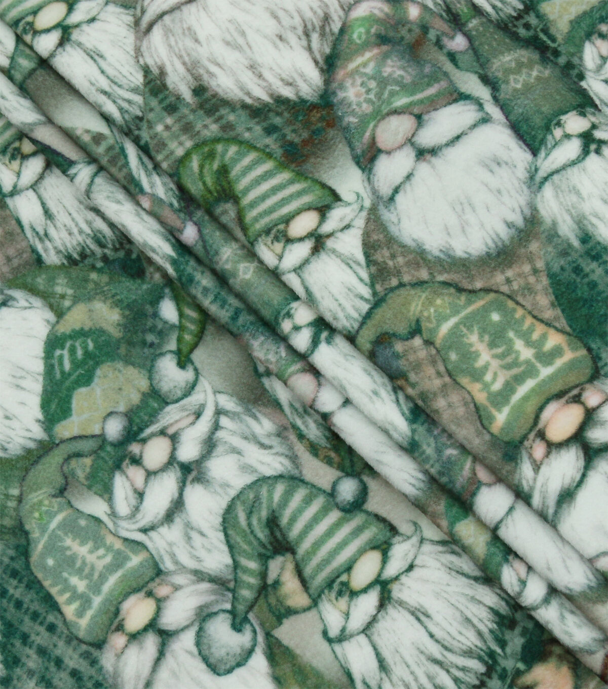 Green Gnomes Anti Pill Fleece Fabric