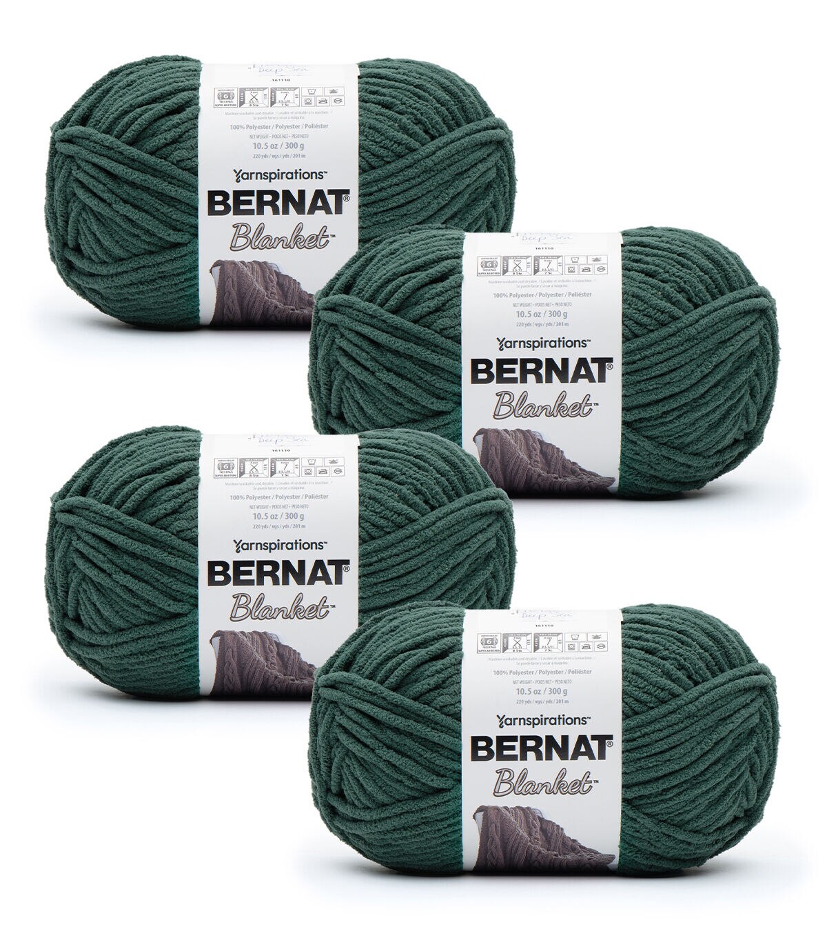Bernat Blanket 220yds Super Bulky Polyester Yarn 4 Bundle