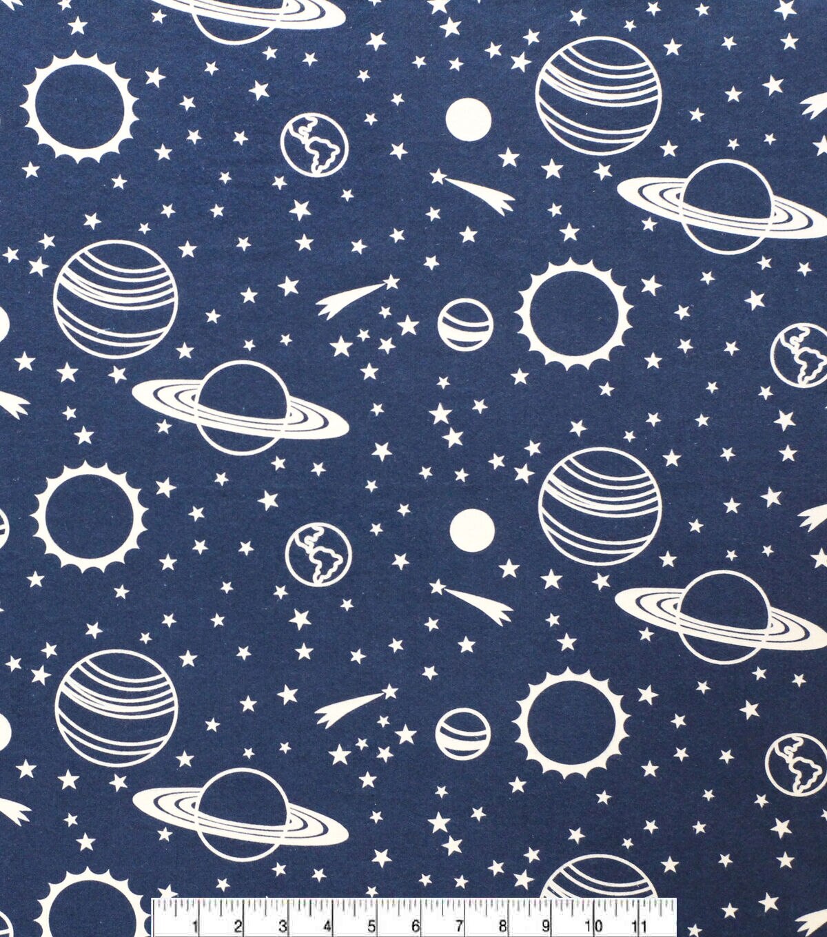 Planets Navy Super Snuggle Flannel Fabric