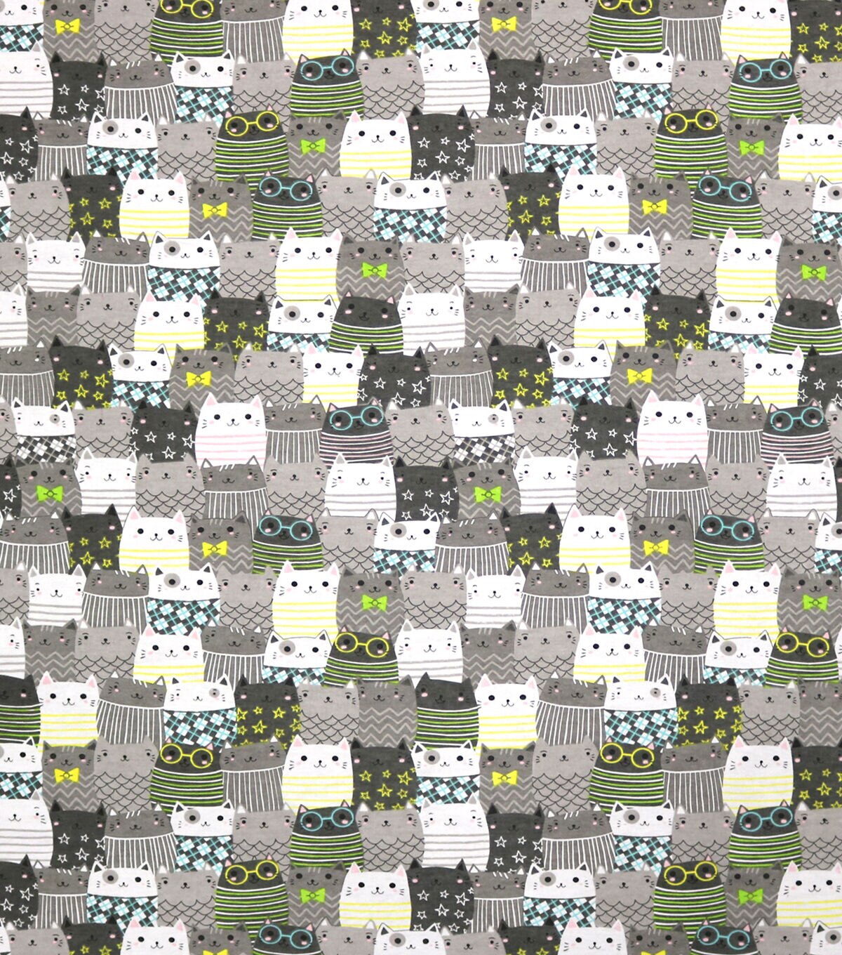 Packed Cats Super Snuggle Flannel Fabric