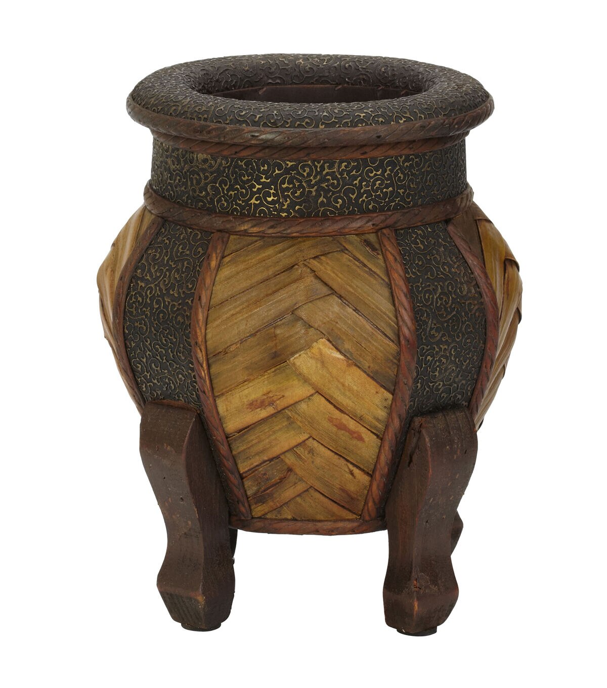 Nearly Natural 2ct Decorative Rounded Wood Planters