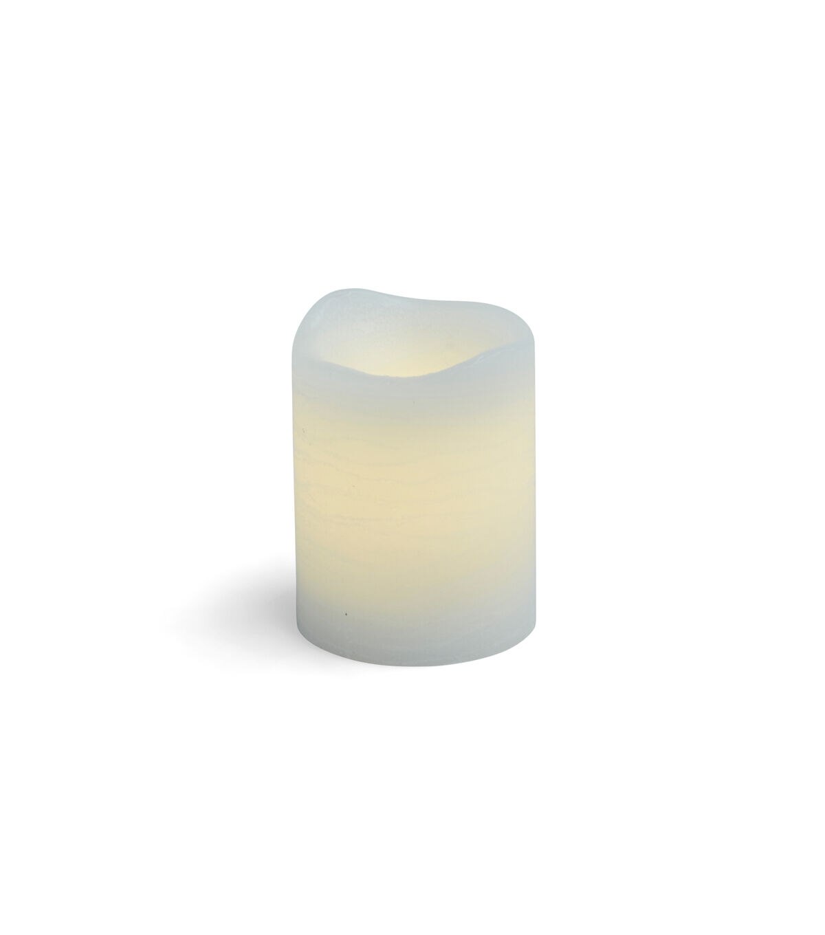 Flameless Vanilla Scented LED Rustic Pillar Candle 3''x4'' White