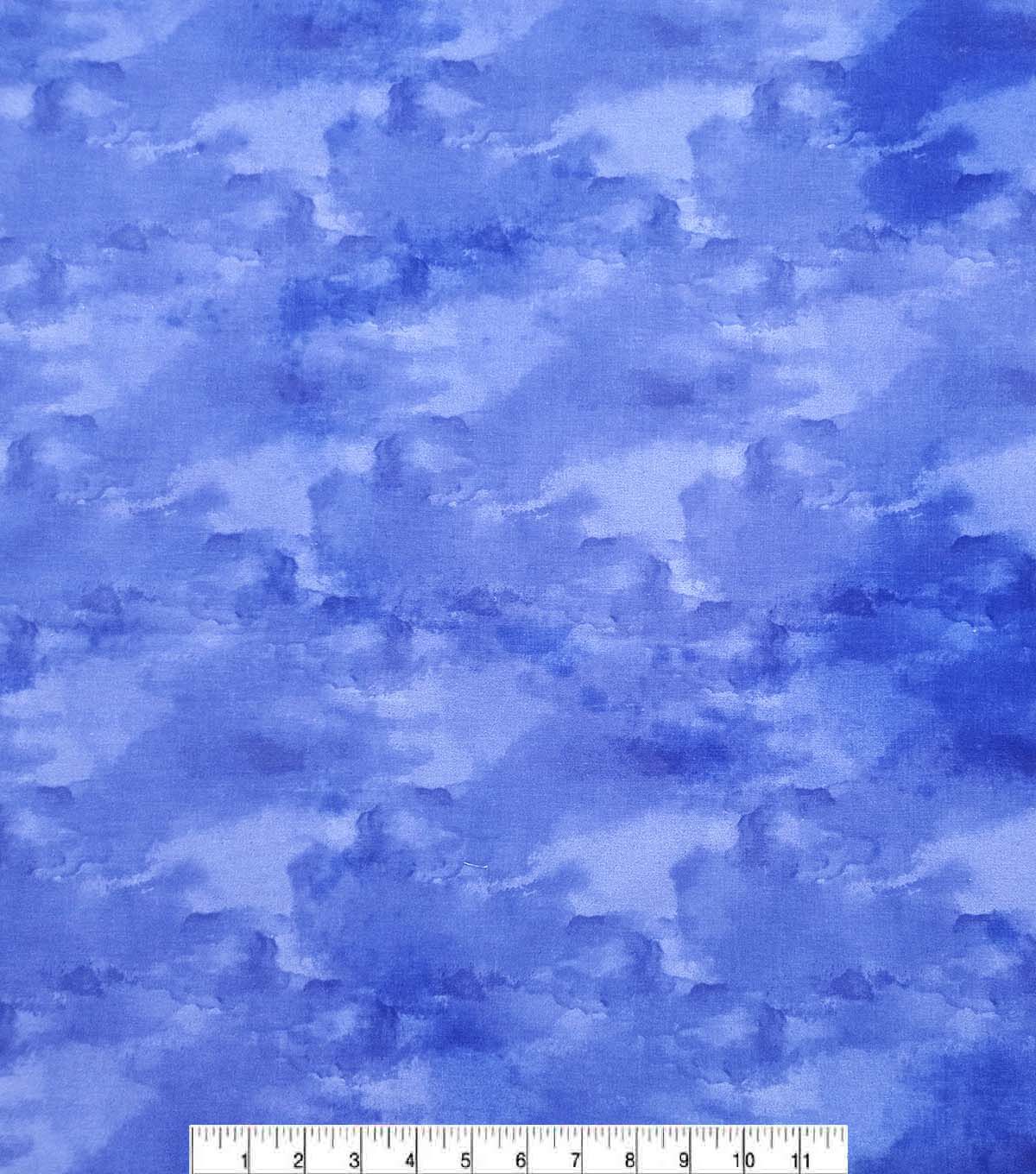 Dark Blue Watercolor Blender Cotton Fabric by Keepsake Calico