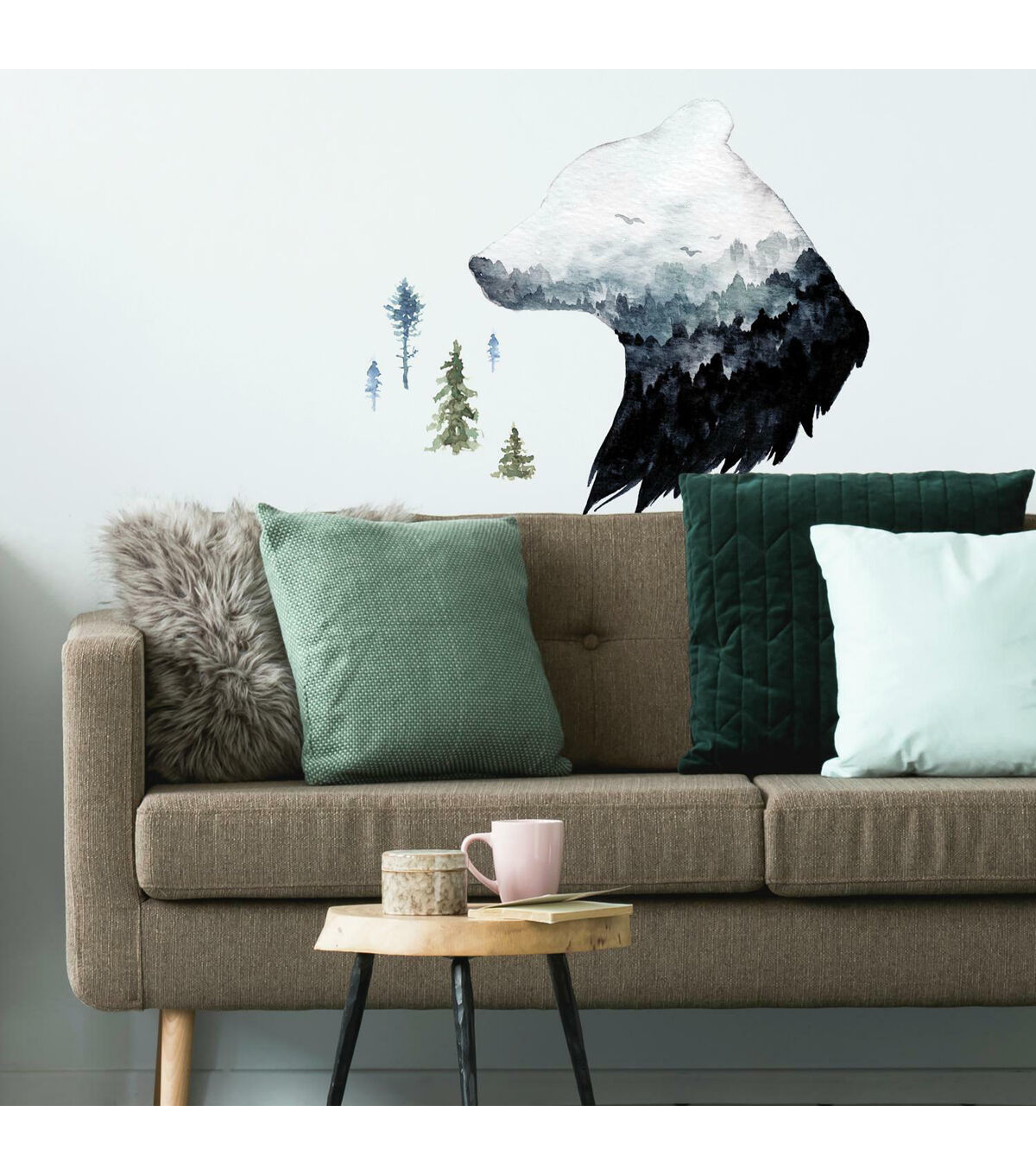 RoomMates Watercolor Mountain Bear Giant Decal