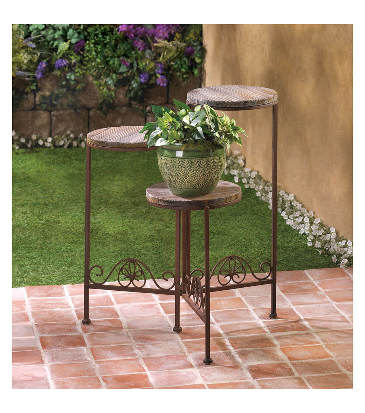 Zingz & Thingz 23in Rustic Triple Planter Stand