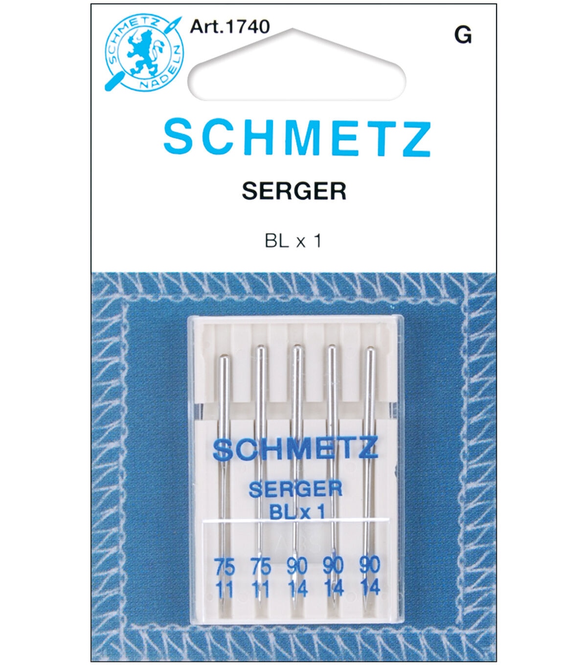 Schmetz Overlock Machine Needles 5 pk 11/75,14/90