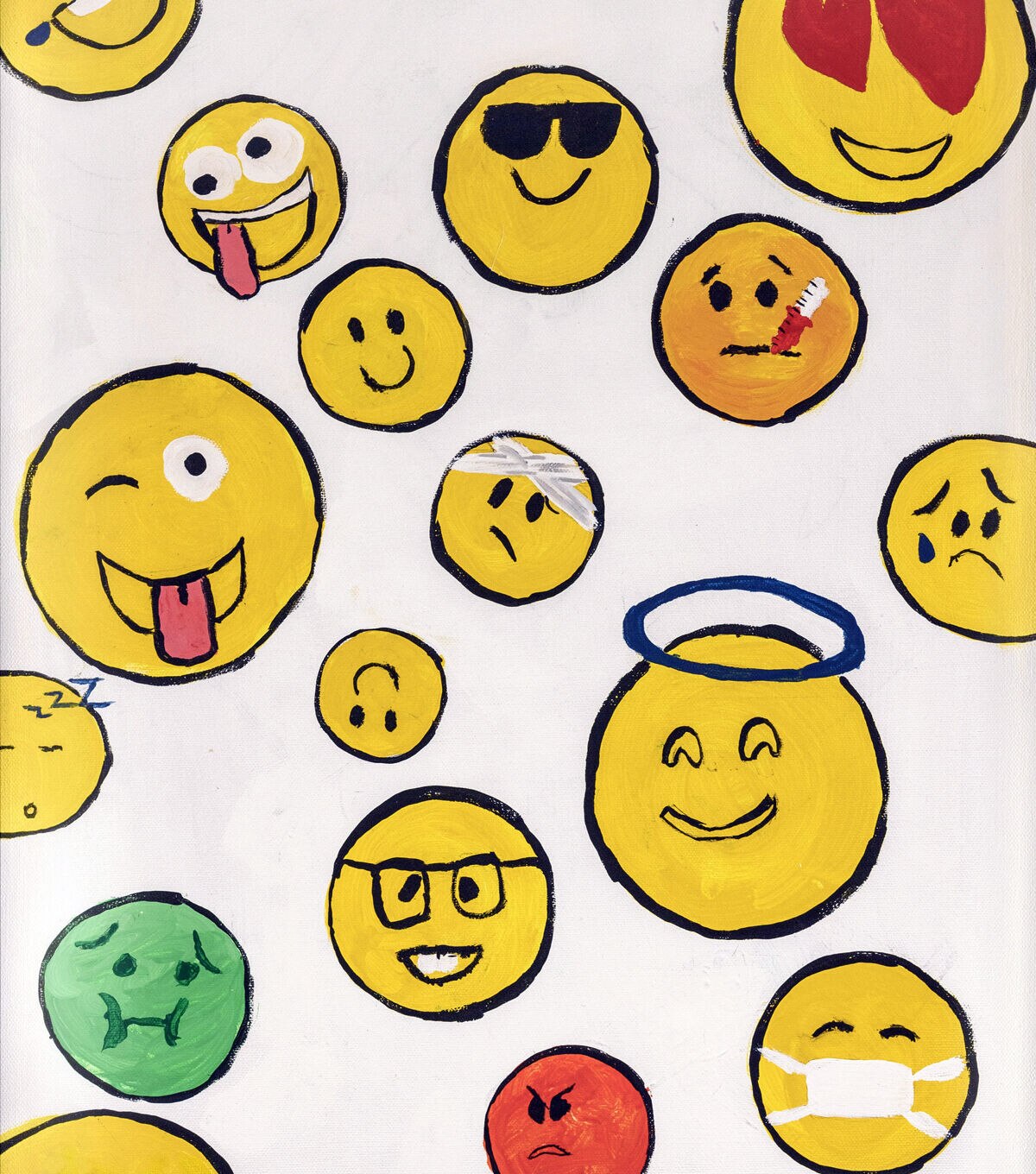 St. Jude Yellow Faces Cotton Fabric by Calvin