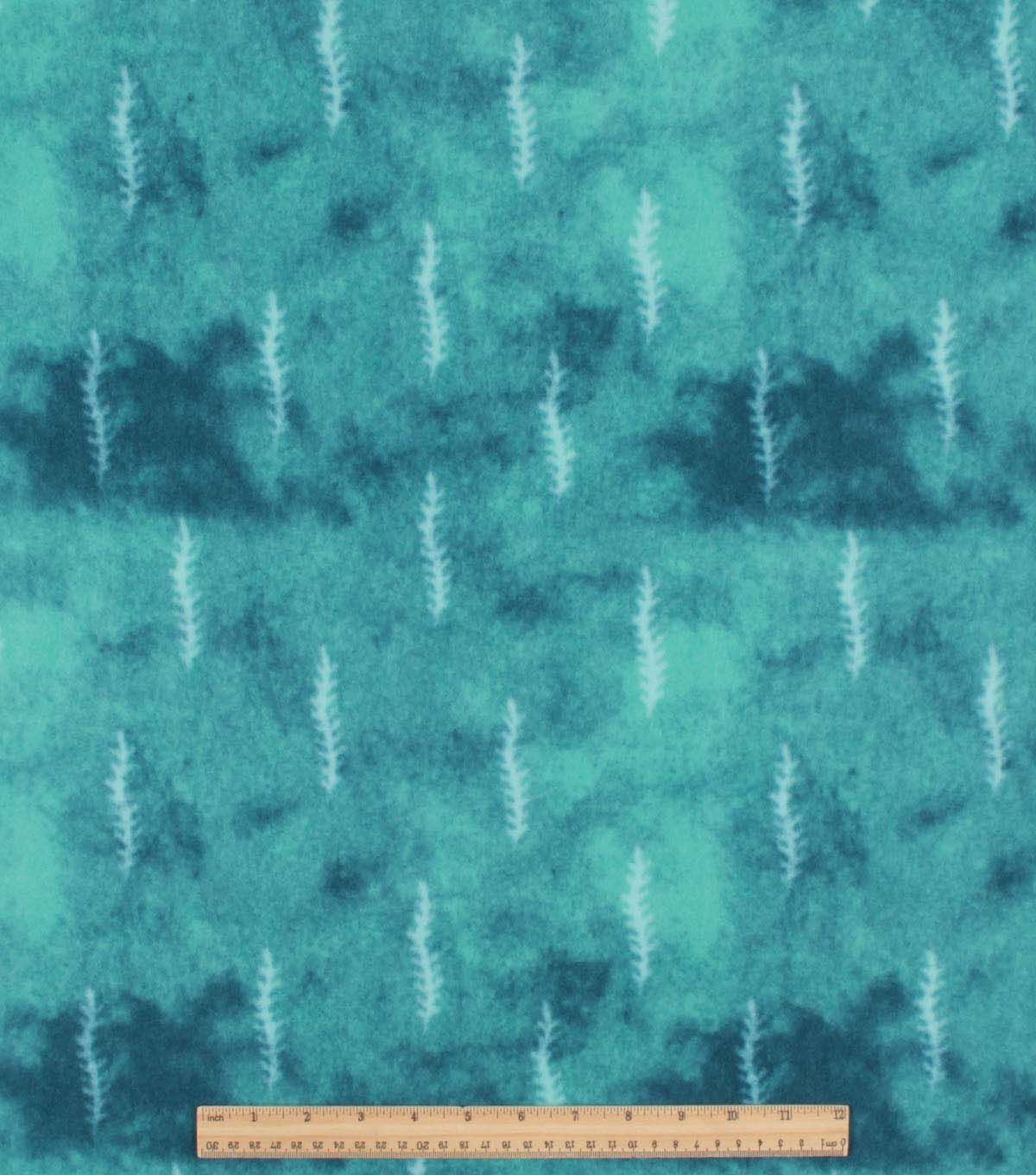Teal Tie Dye Anti Pill Plush Fleece Fabric