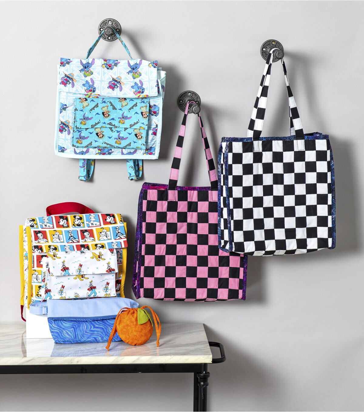 Novelty Cotton Fabric Black & White Racing Check