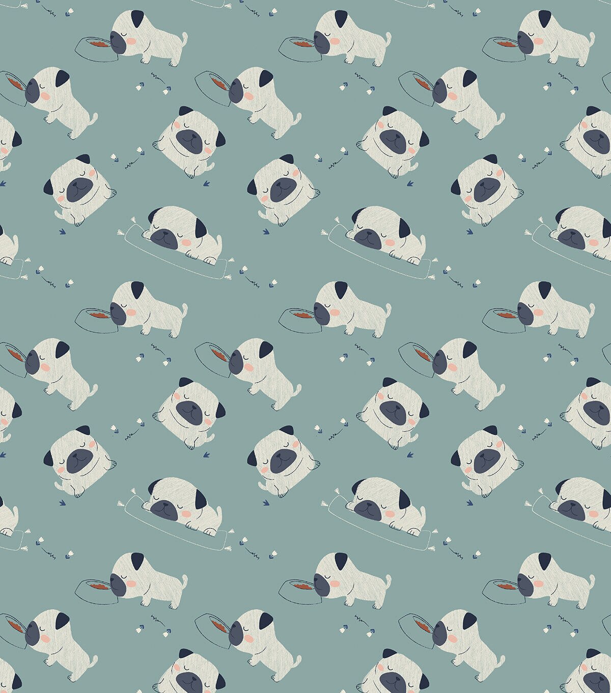 Pugs Super Snuggle Flannel Fabric