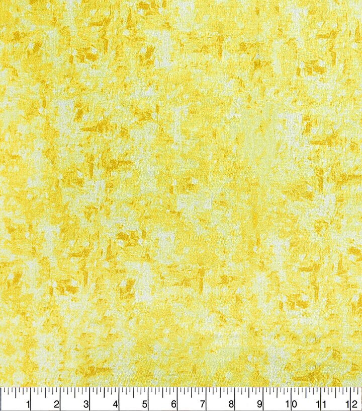 Yellow Folk Grunge Texture Batik Cotton Fabric By Keepsake Calico