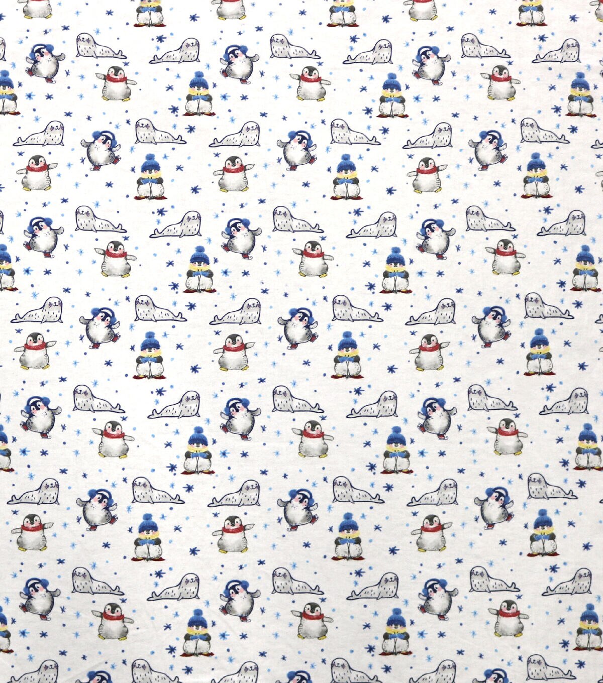 Seals And Penguins Super Snuggle Flannel Fabric
