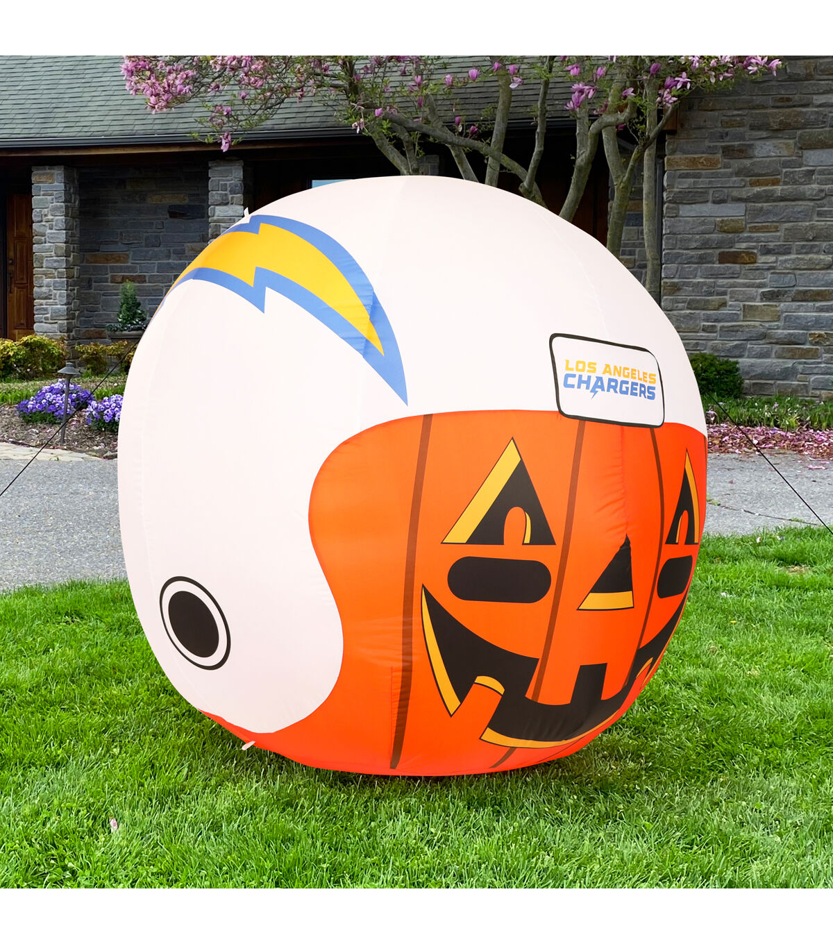 Sporticulture 4' NFL LA Chargers Inflatable Jackolantern Helmet