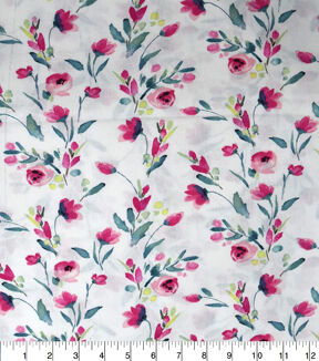 Pink Floral On White 108
