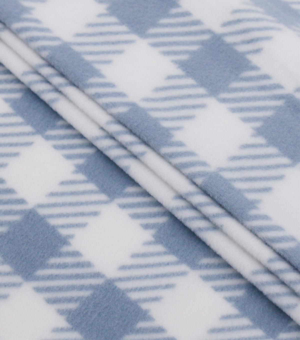 POP! Gingham Blue Lightweight Fleece Fabric