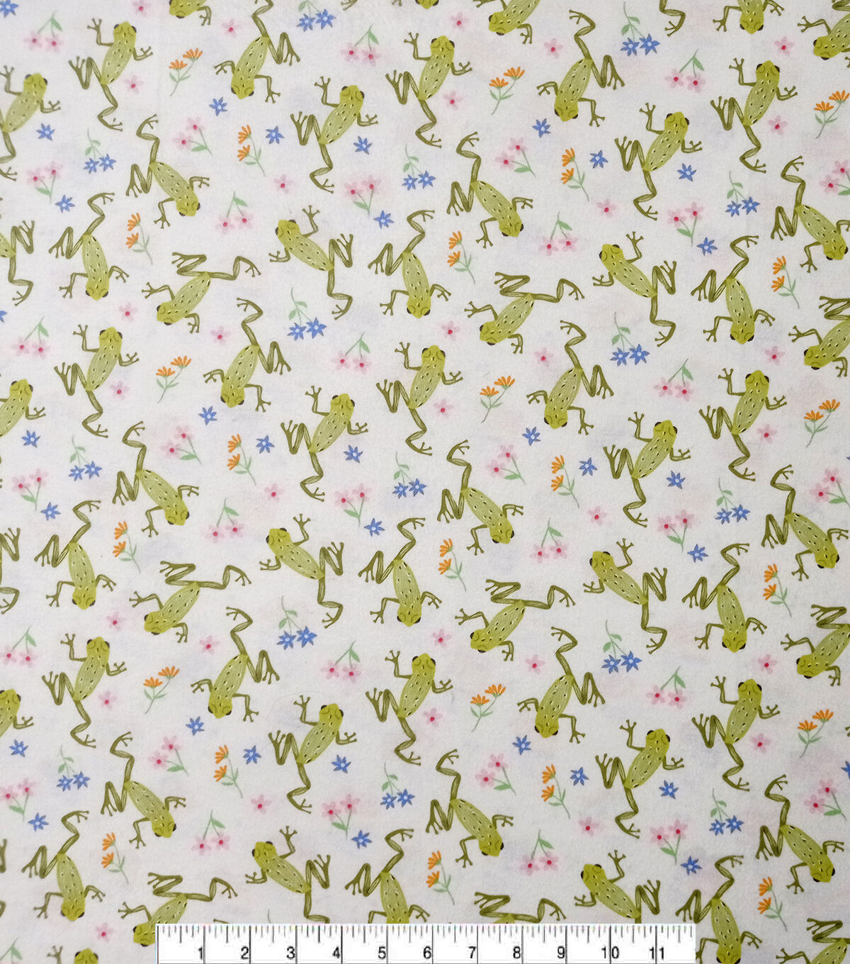 Green Frogs Super Snuggle Flannel Fabric