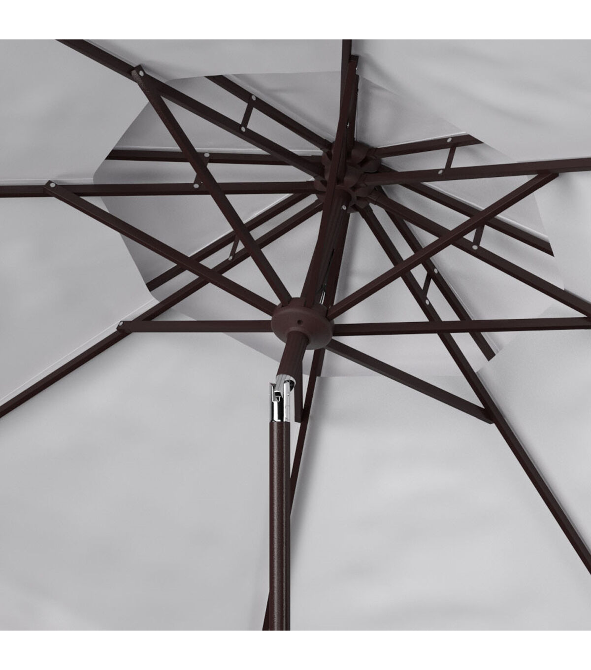 Safavieh 9' Zimmerman White Double Top Market Patio Umbrella