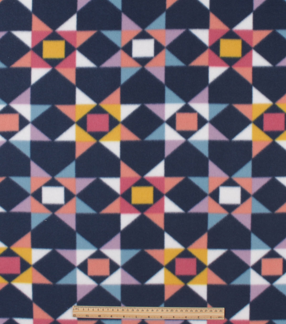 Multicolor Patchwork Geometric Blizzard Fleece Fabric