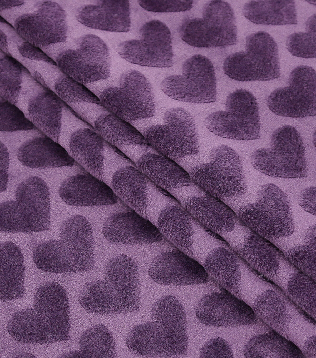 Soft & Minky Vintage Violet Large Heart Fleece Fabric