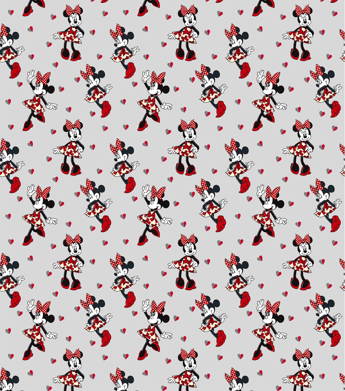 Minnie Fashion Red Bow Disney Flannel Fabric